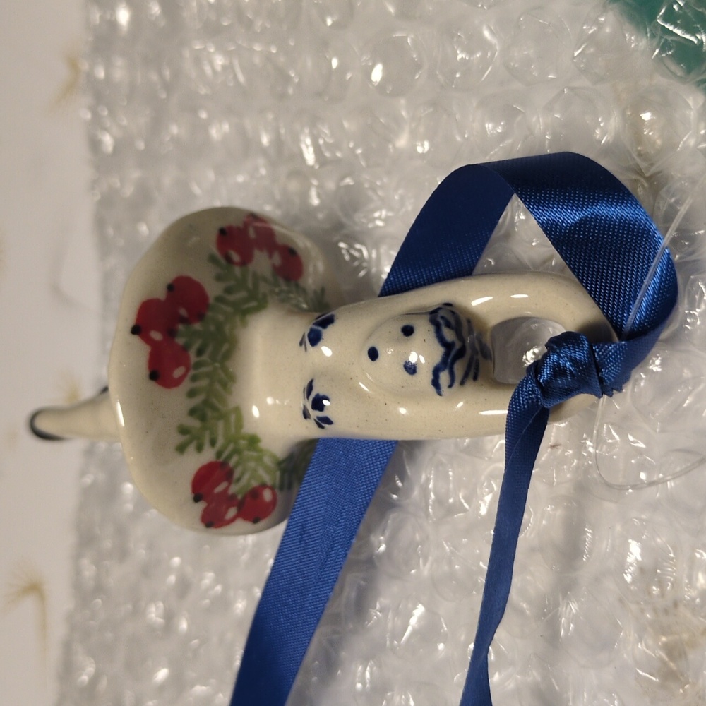 Polish Pottery Ceramic Ballerina Pole Dancer Christmas tree ornament Boleslawiec - Picture 7 of 7